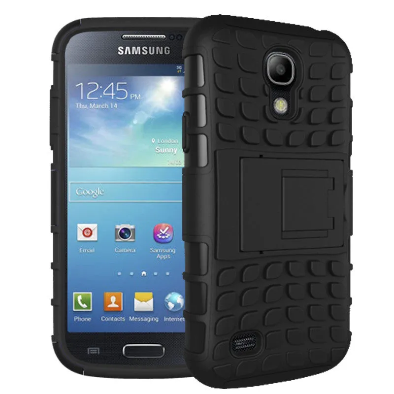 New For Samsung Galaxy S4 i9500 i337 i545 Phone Case Dual Layer Kickstand Heavy Duty Armor Shockproof Hybrid Silicone Cover Case