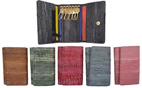 New Waterproof Eel Skin Leather Key Case Holder Credit Card Wallet