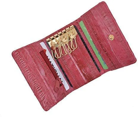 New Waterproof Eel Skin Leather Key Case Holder Credit Card Wallet