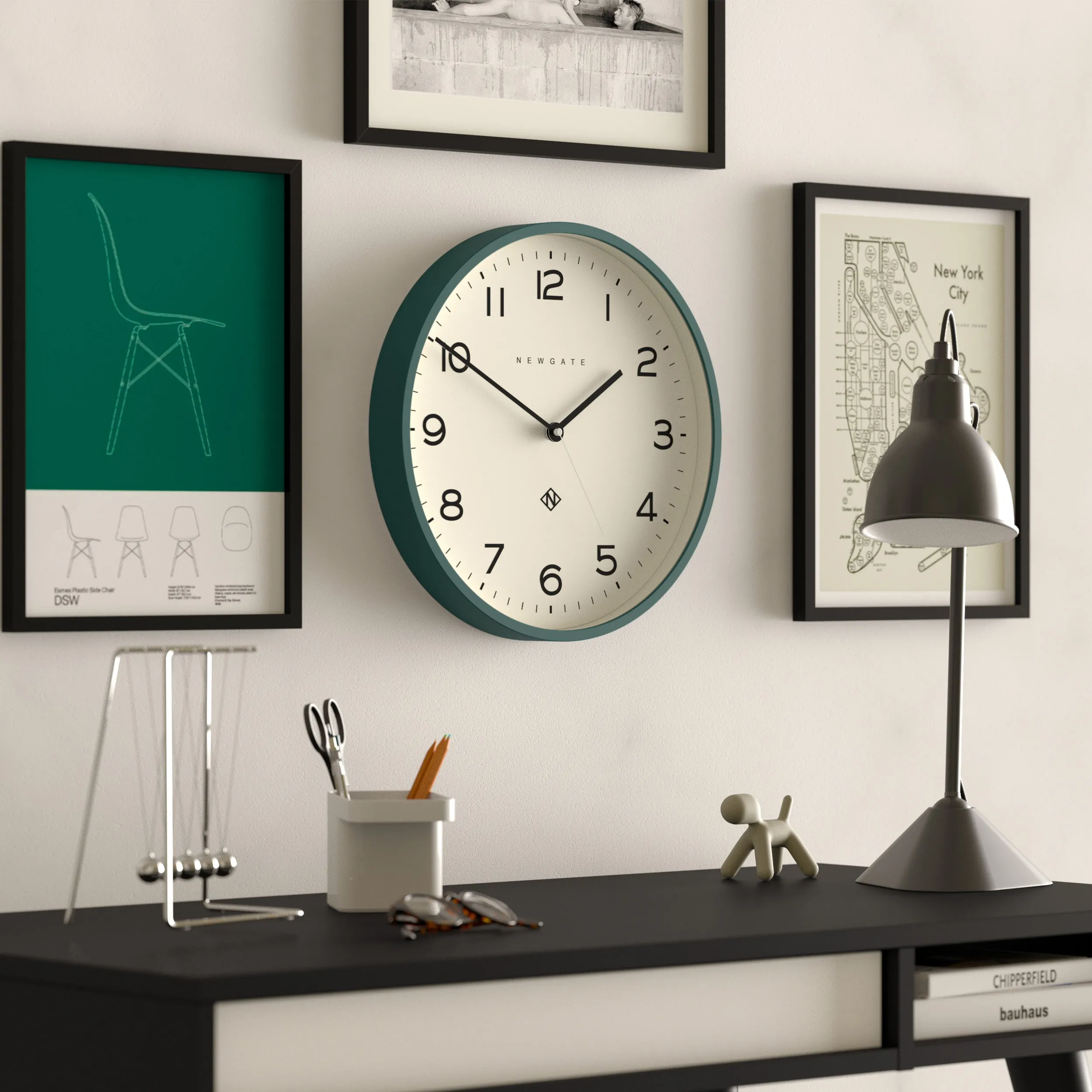 Newgate Number Three Echo Wall Clock Green