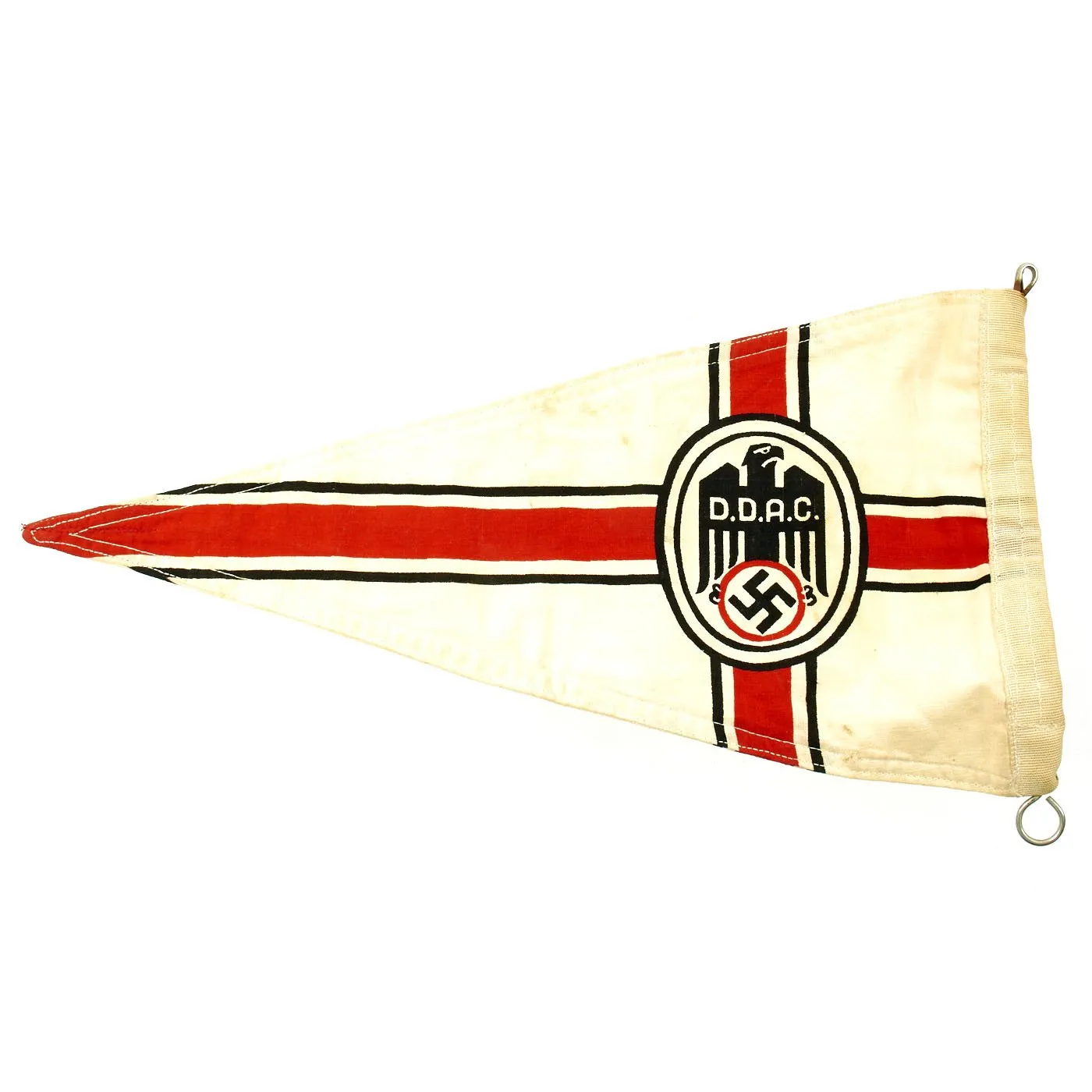 Original German WWII DDAC and NSDAP Vehicle Fender Pennant Flag Set - Der Deutsche Automobil Club