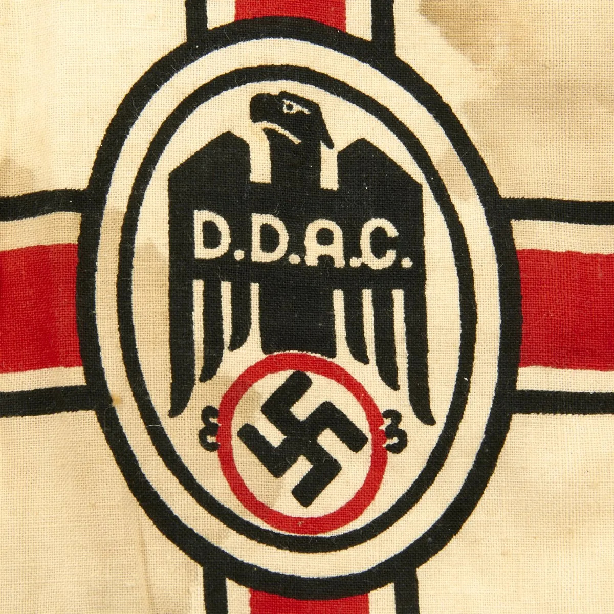 Original German WWII Rare D.D.A.C. Vehicle Fender Pennant Flag - Der Deutsche Automobil Club