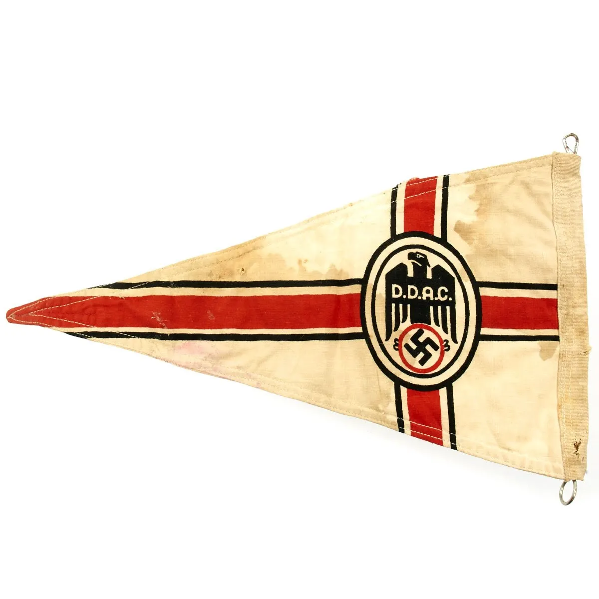 Original German WWII Rare D.D.A.C. Vehicle Fender Pennant Flag - Der Deutsche Automobil Club