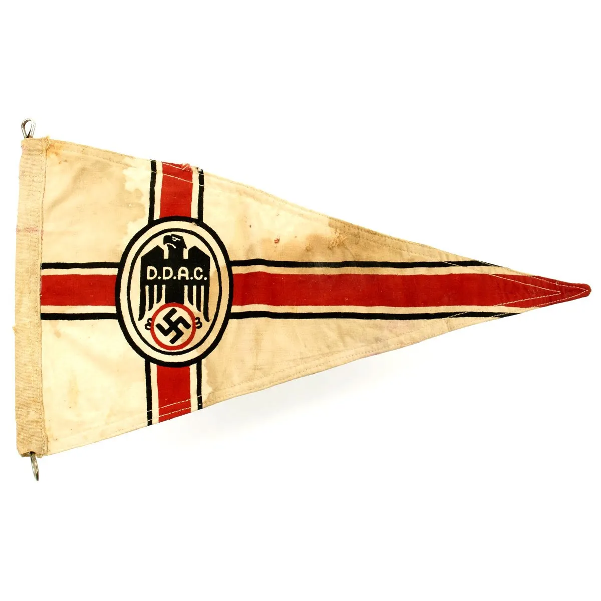 Original German WWII Rare D.D.A.C. Vehicle Fender Pennant Flag - Der Deutsche Automobil Club