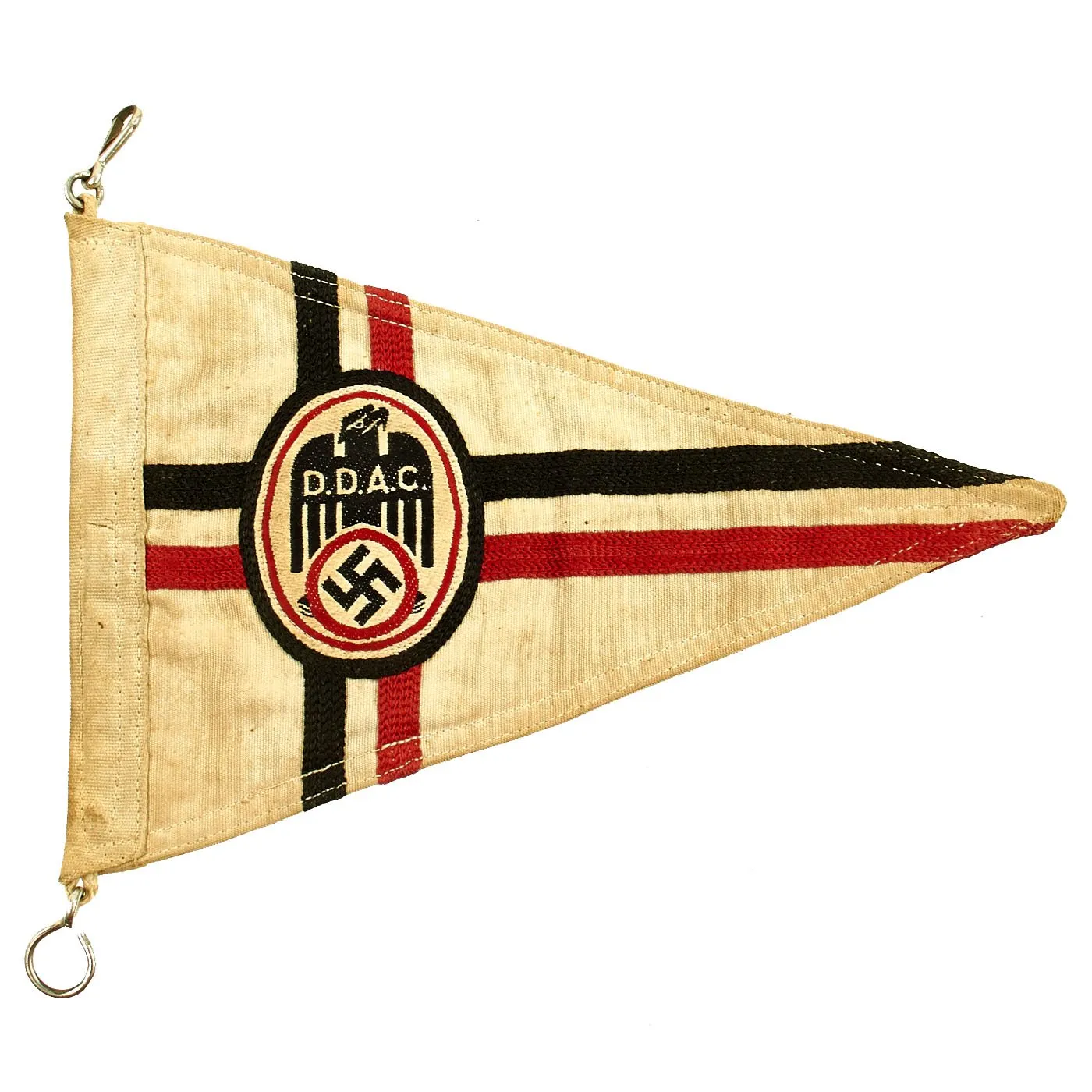 Original German WWII Rare D.D.A.C. Vehicle Fender Small Pennant Flag - Der Deutsche Automobil Club