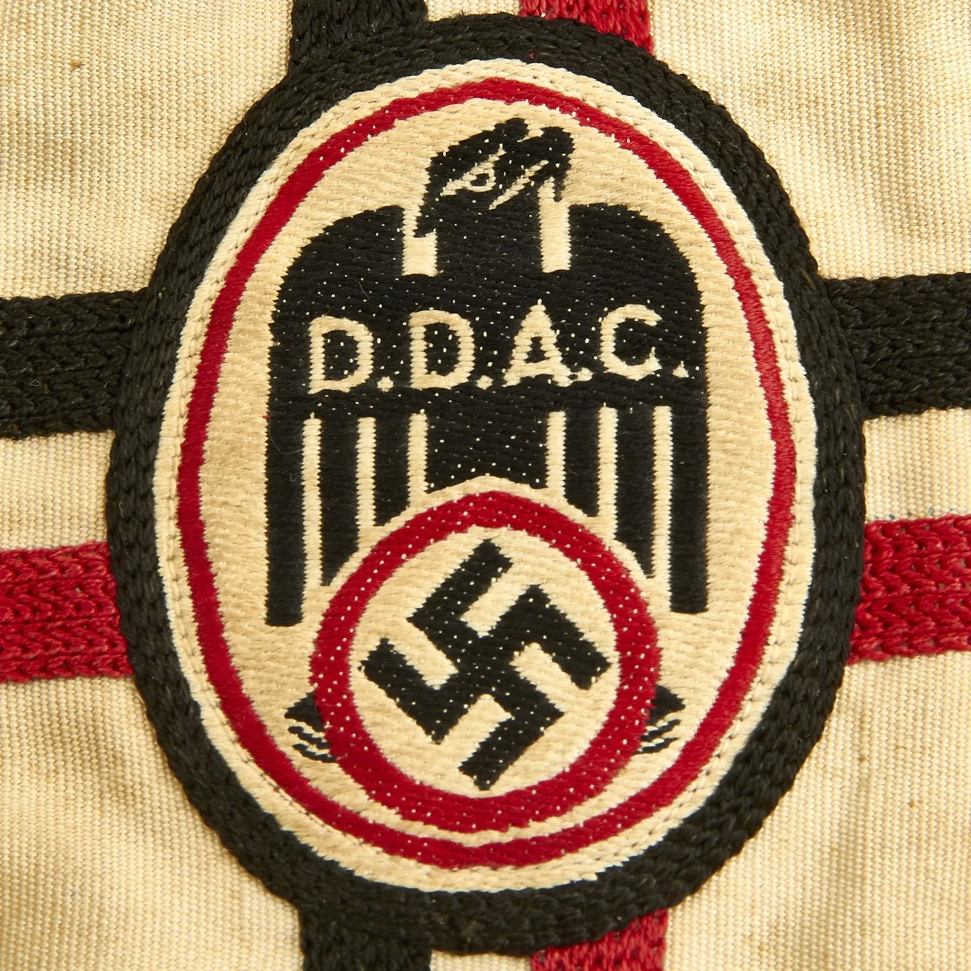 Original German WWII Rare D.D.A.C. Vehicle Fender Small Pennant Flag - Der Deutsche Automobil Club