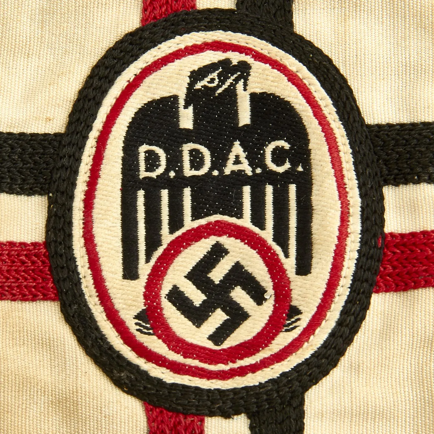 Original German WWII Rare D.D.A.C. Vehicle Fender Small Pennant Flag - Der Deutsche Automobil Club