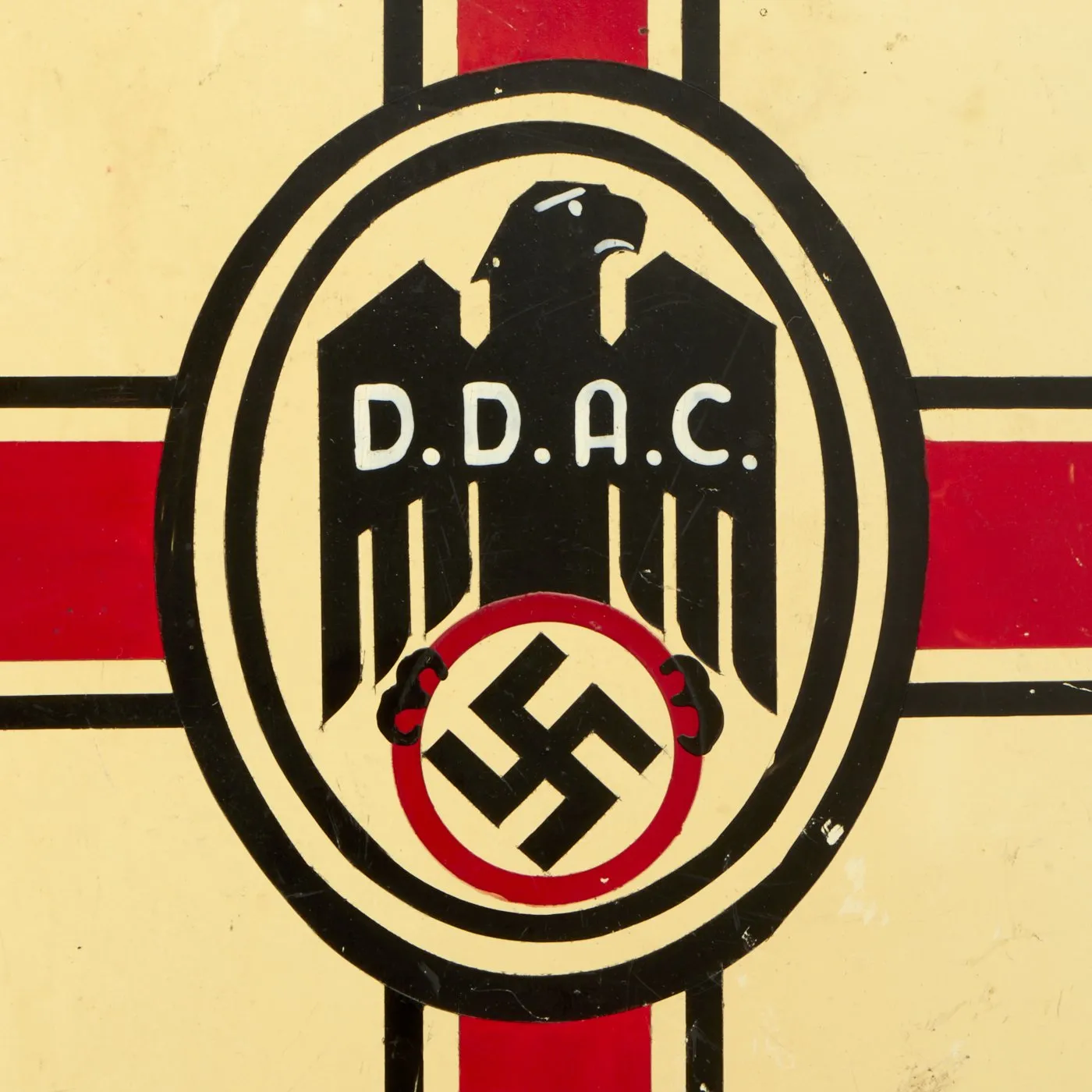 Original German WWII Rare D.D.A.C. Vehicle Rigid Fender Pennant - Der Deutsche Automobil Club