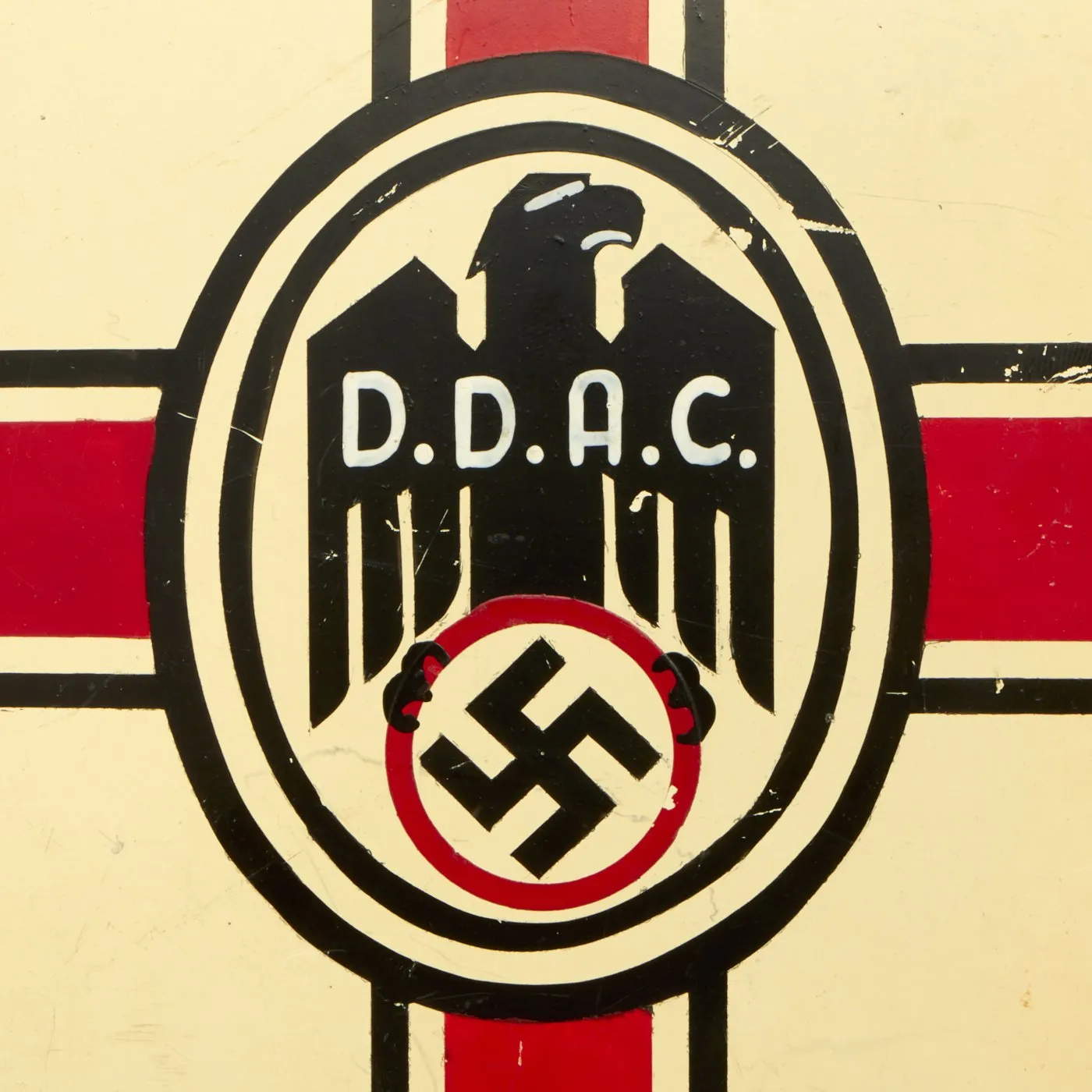 Original German WWII Rare D.D.A.C. Vehicle Rigid Fender Pennant - Der Deutsche Automobil Club