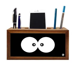 Pen Holder With Phone Stand Wooden Desk Organizer - Squint