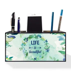 Pen Mobile Stand Holder Desk Organizer - Floral Life Is Beautiful