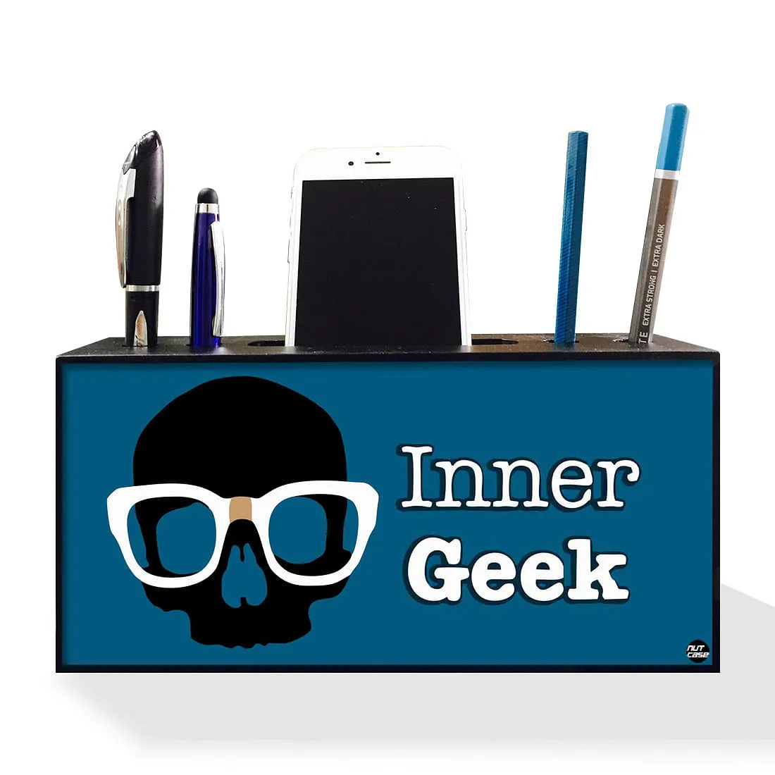 Pen Mobile Stand Holder Desk Organizer - Inner Geek Blue