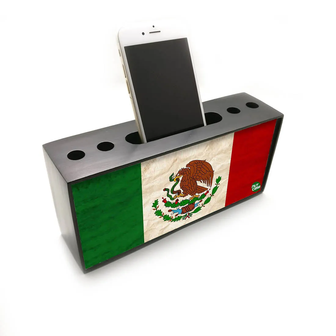 Pen Mobile Stand Holder Desk Organizer - Mexico   Vintage Distressed Flag