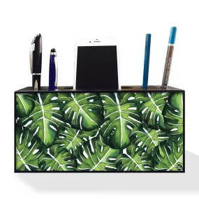 Pen Mobile Stand Holder Desk Organizer - Monstera Plants