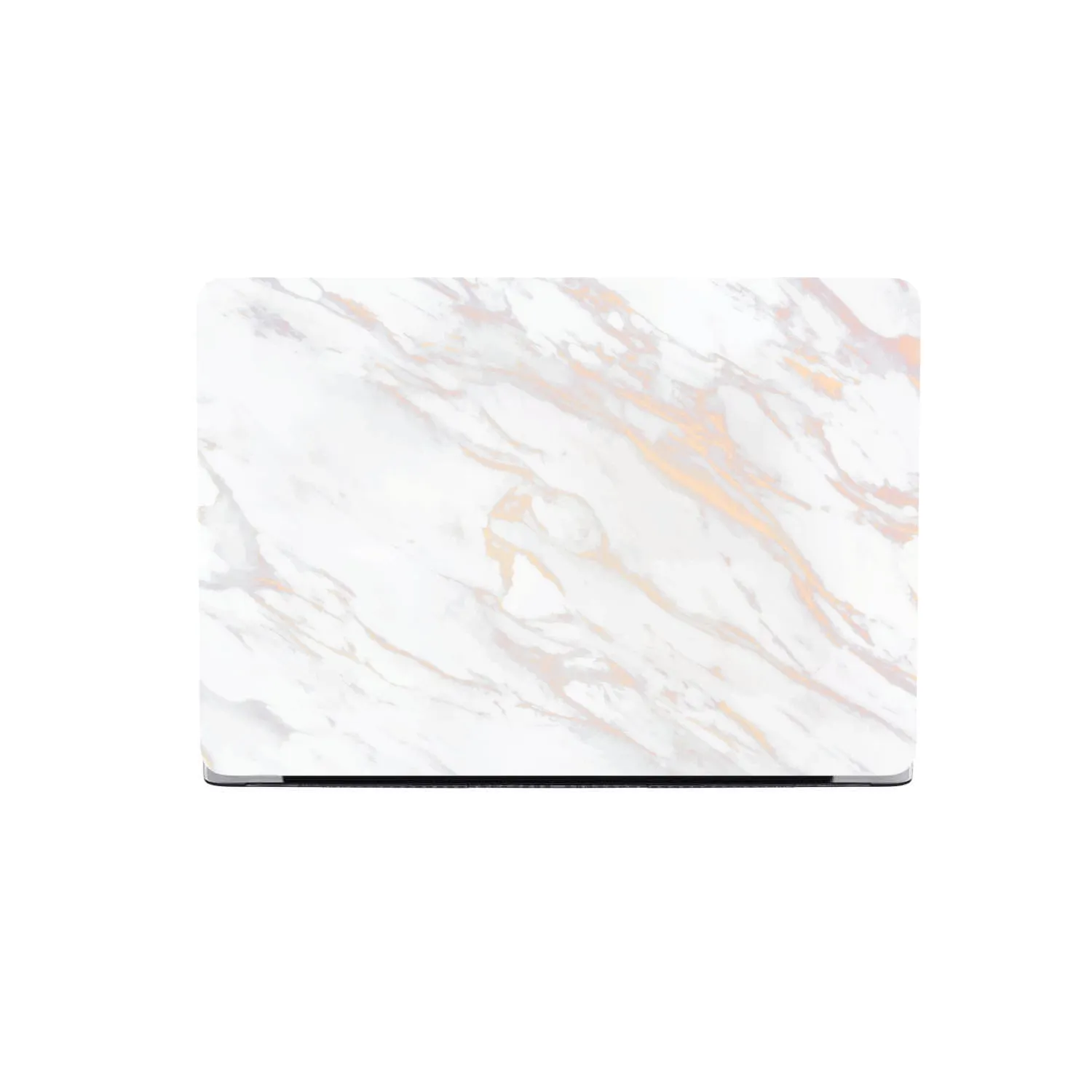 Personalized Macbook Hard Shell Case - White Rose & Gold Marble