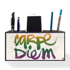 Phone and Pen Stand Holder Desk Organizer for Office - Carpe Diem