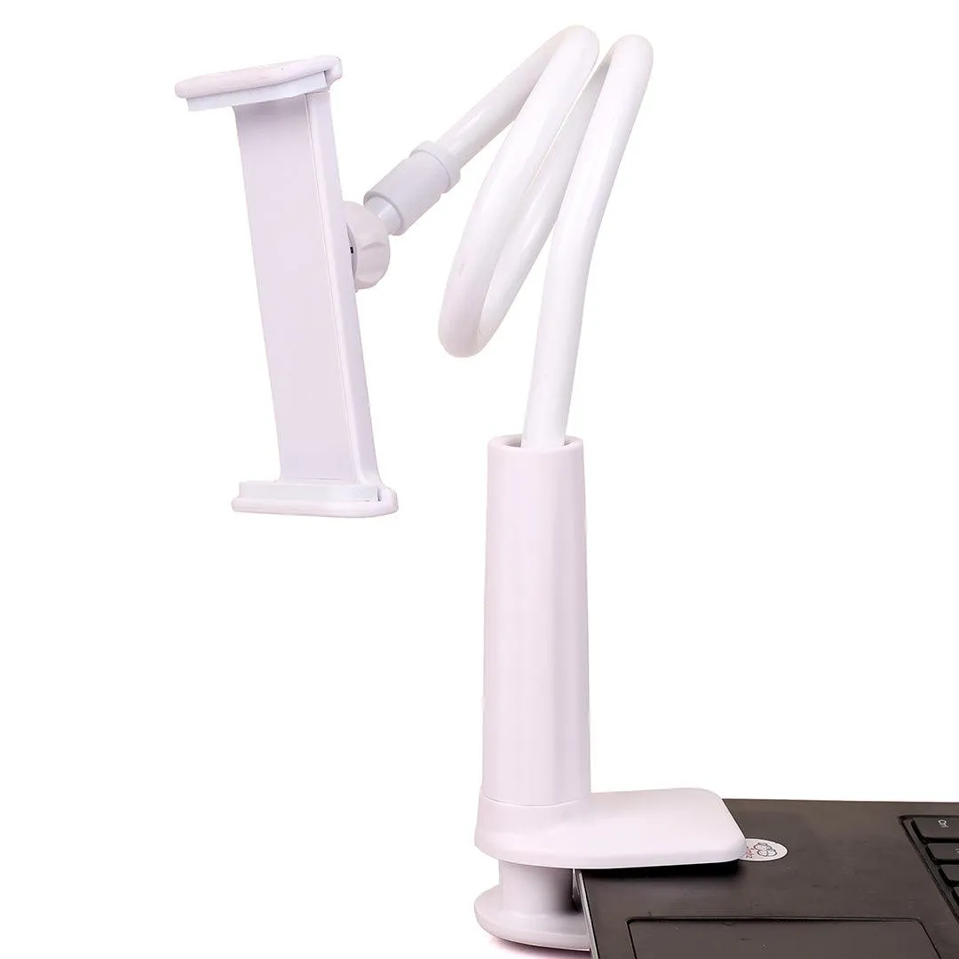 Phone Holder Mount Stand With Long Bracket Arm- White