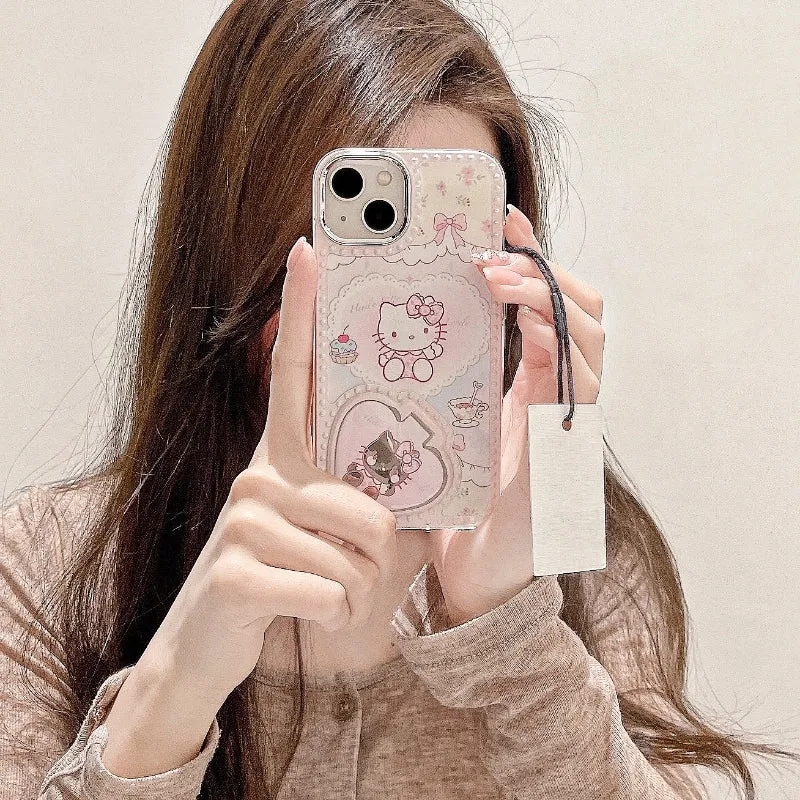 Pink Flip Mirror Kitty Phone Case KI559