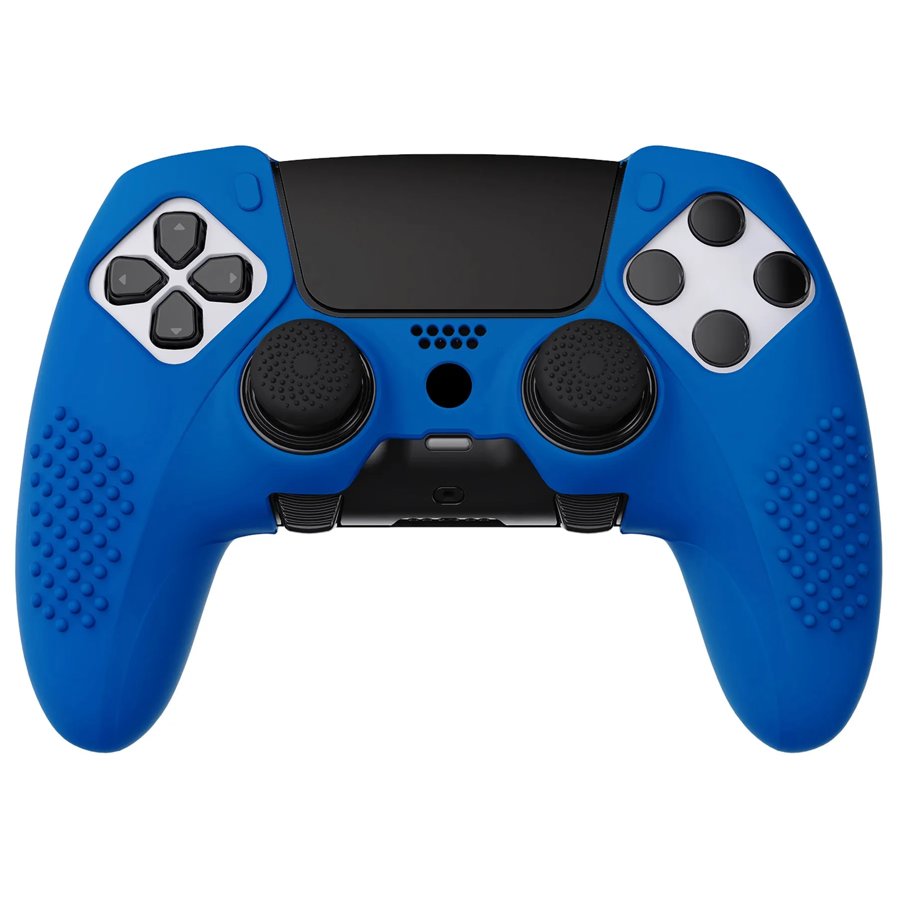 PlayVital 3D Studded Edition Anti-Slip Silicone Cover Case for ps5 Edge Controller, Soft Rubber Protector Skin for ps5 Edge Wireless Controller with 6 Thumb Grip Caps - Blue - ETPFP009