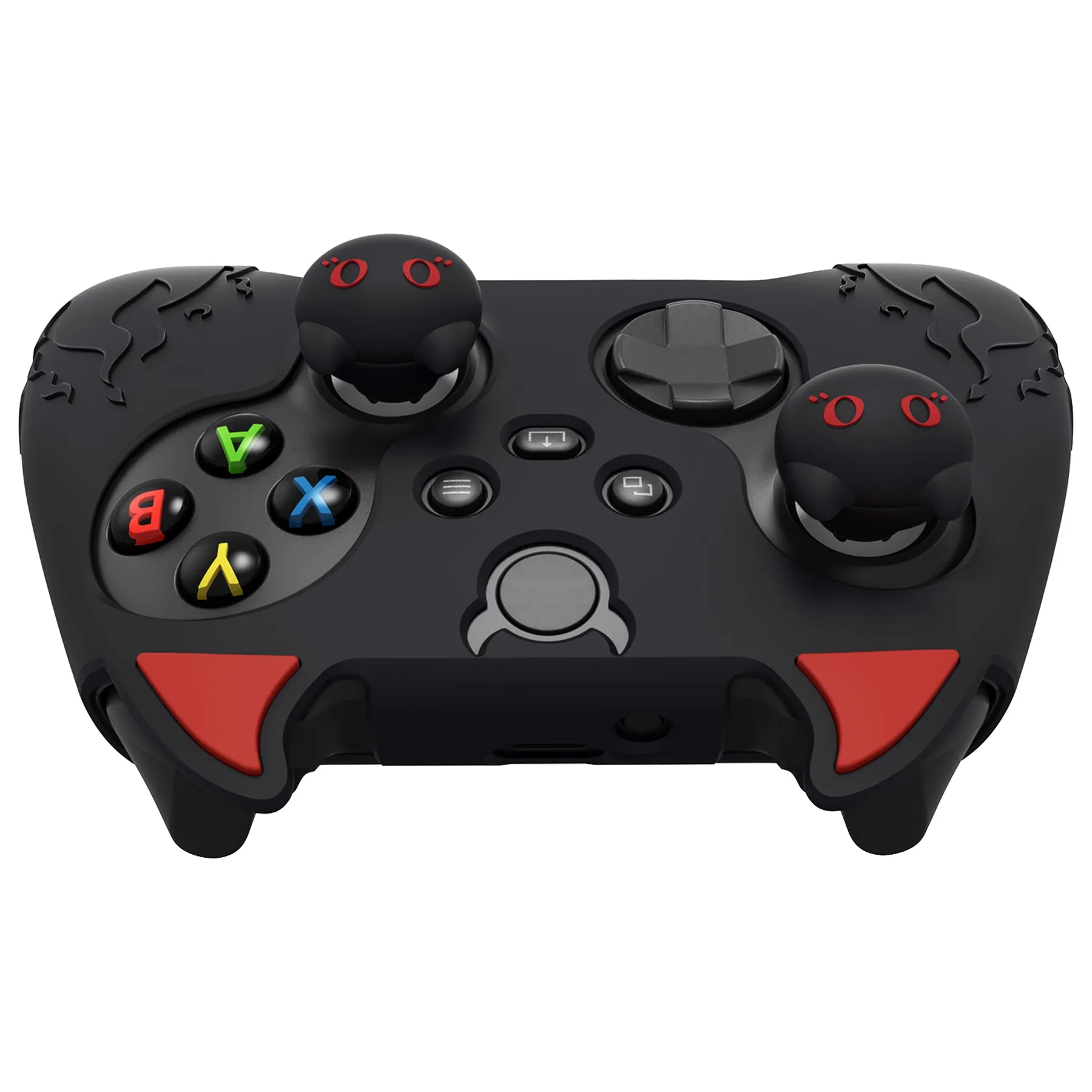 PlayVital Cute Demon Silicone Cover with Thumb Grip Caps for Xbox Series X/S Controller & Xbox Core Wireless Controller - Black - PUKX3P001