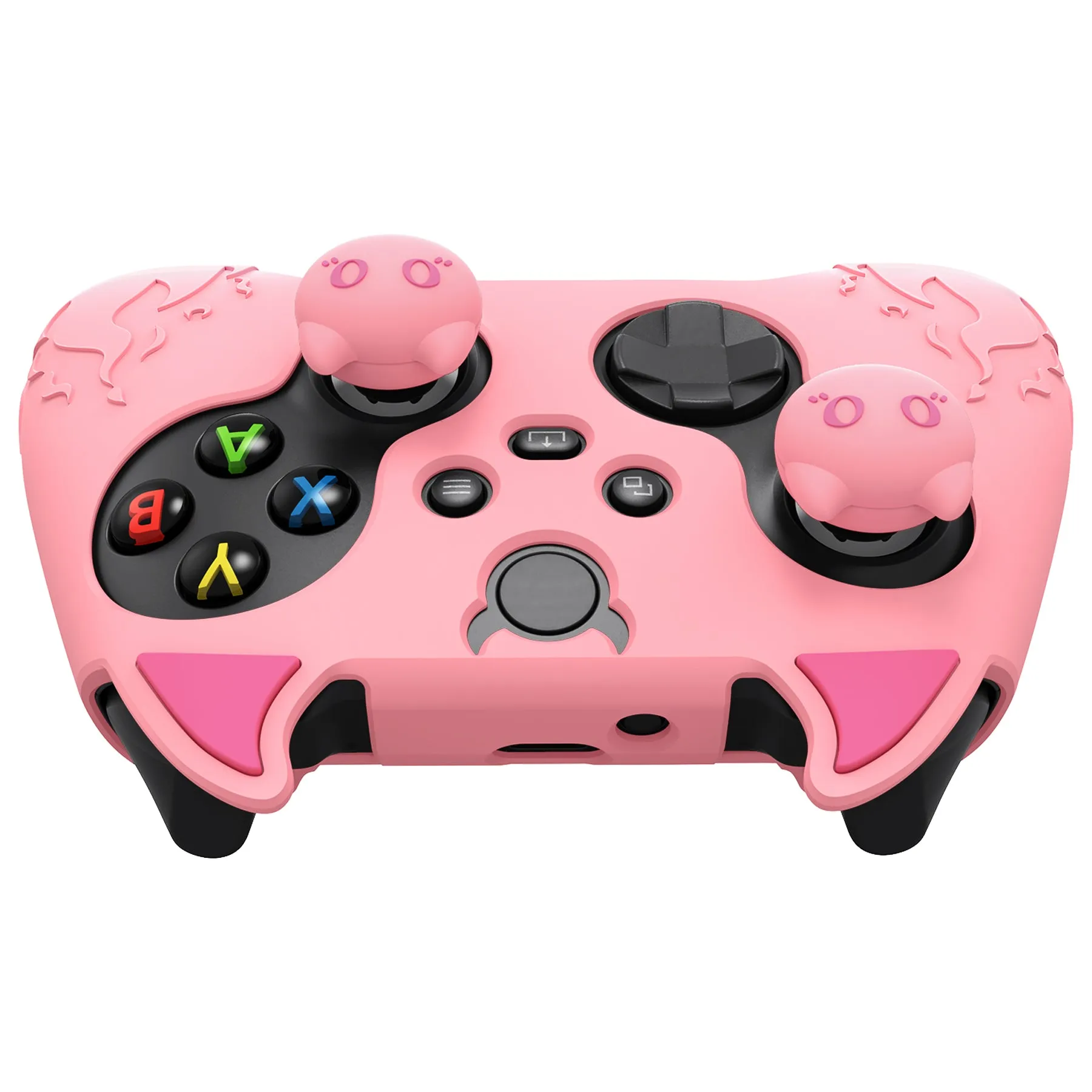 PlayVital Cute Demon Silicone Cover with Thumb Grip Caps for Xbox Series X/S Controller & Xbox Core Wireless Controller - Pink - PUKX3P005