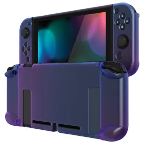 PlayVital Gradient Translucent Bluebell Cover for NS Switch Console, NS Joycon Handheld Controller Separable Protector Hard Shell, Customized Dockable Protective Case for NS Switch - NTP347V2