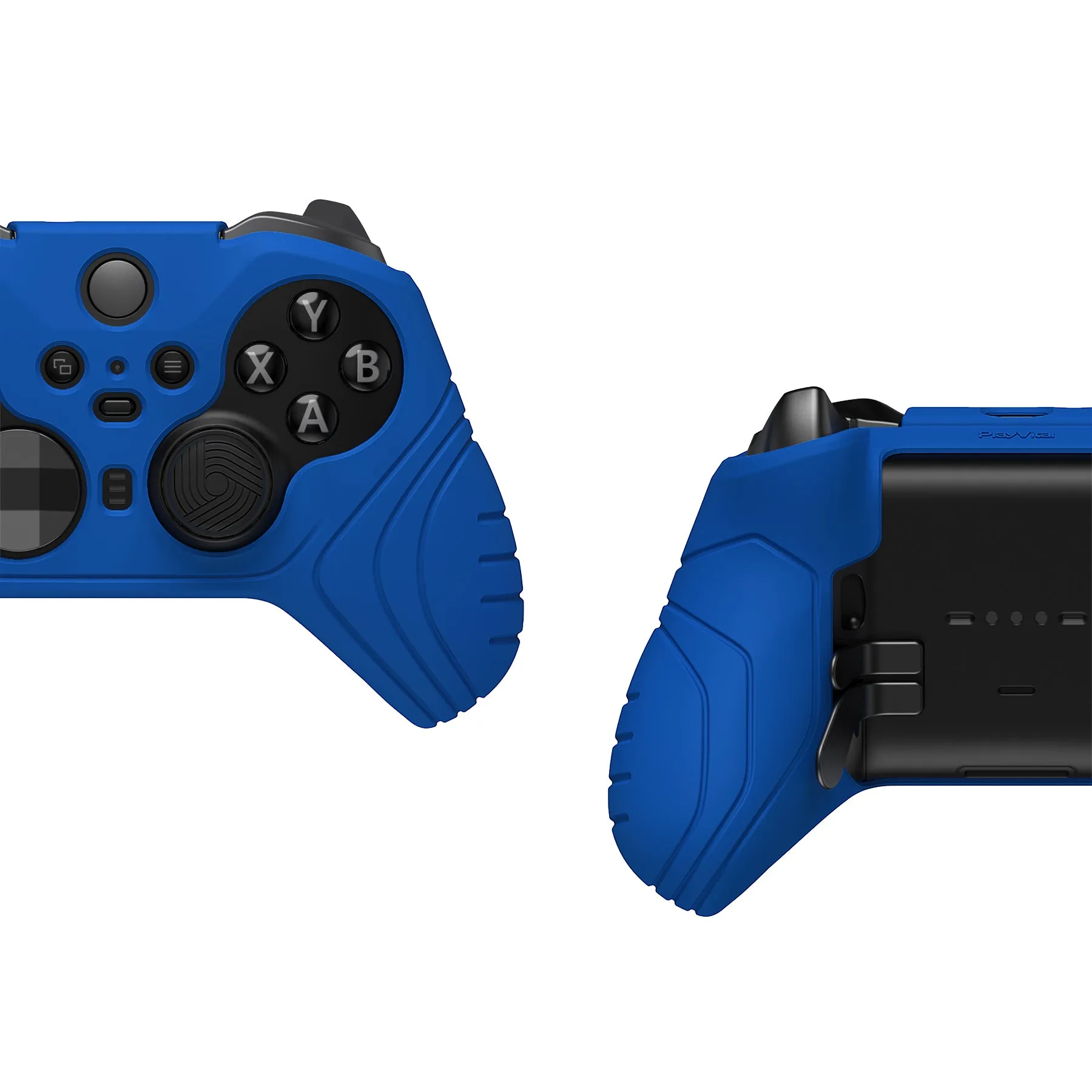 PlayVital Samurai Edition Anti Slip Silicone Case Cover for Xbox Elite Wireless Controller Series 2, Ergonomic Soft Rubber Skin Protector for Xbox Elite Series 2 with Thumb Grip Caps - Blue - XBE2M008