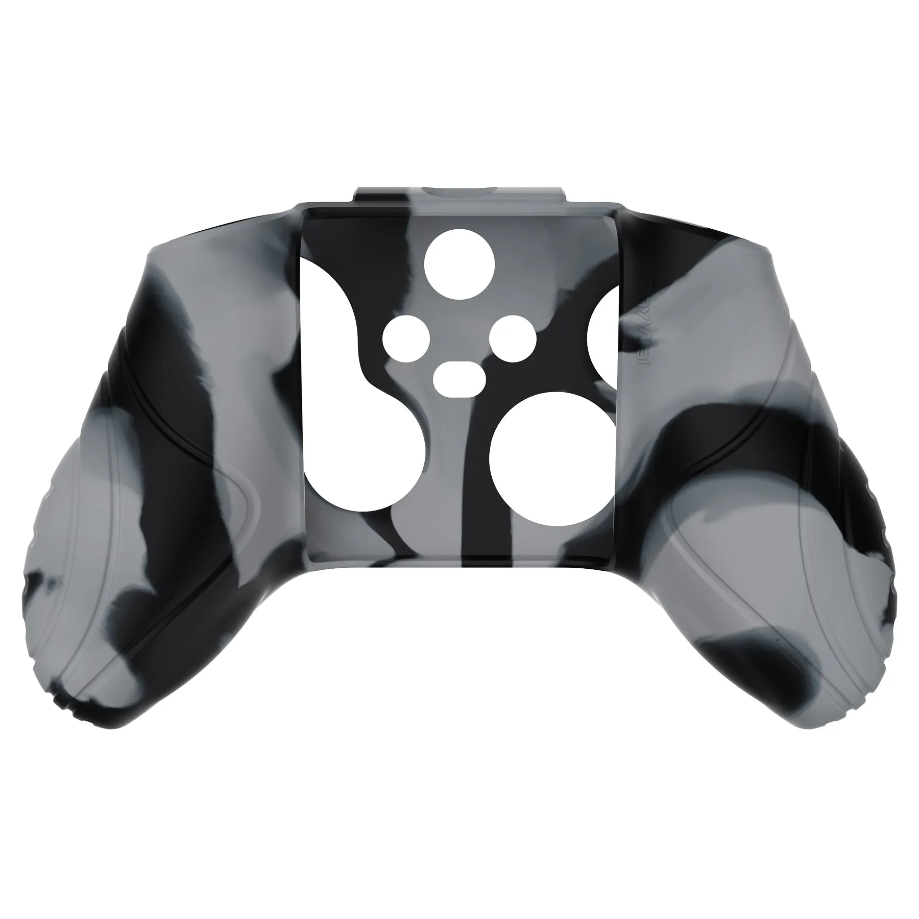 PlayVital Samurai Edition New Hope Gray & Black Anti-slip Controller Grip Silicone Skin, Ergonomic Soft Rubber Protective Case Cover for Xbox Series S/X Controller with Black Thumb Stick Caps - WAX3024