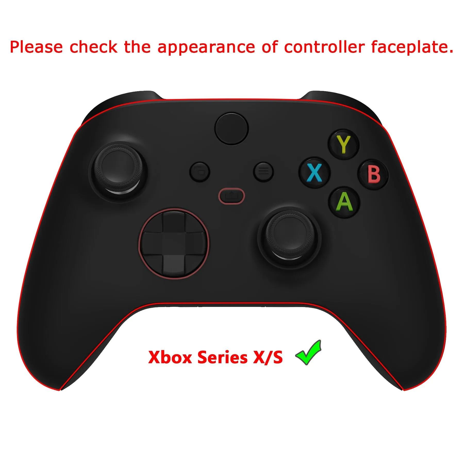 PlayVital Samurai Edition Red & Black Anti-slip Controller Grip Silicone Skin, Ergonomic Soft Rubber Protective Case Cover for Xbox Series S/X Controller with Black Thumb Stick Caps - WAX3016