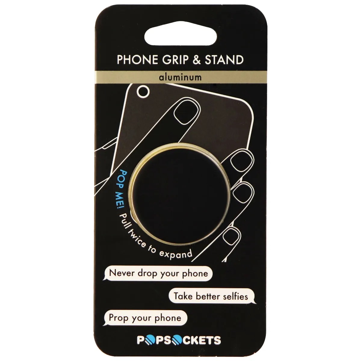 PopSockets: Collapsible Grip & Stand for Phones and Tablets - Black Aluminum