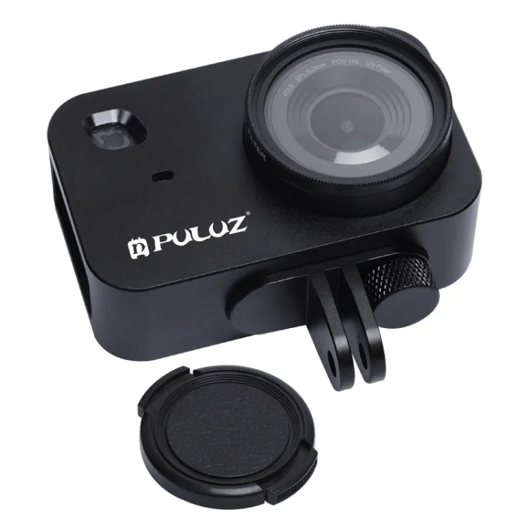 PULUZ Housing Shell CNC Aluminum Alloy Protective Cage with 37mm UV Filter Lens for Xiaomi Mijia Small Camera (Black)