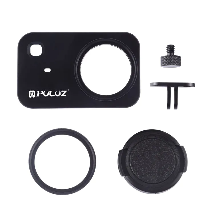 PULUZ Housing Shell CNC Aluminum Alloy Protective Cage with 37mm UV Filter Lens for Xiaomi Mijia Small Camera (Black)