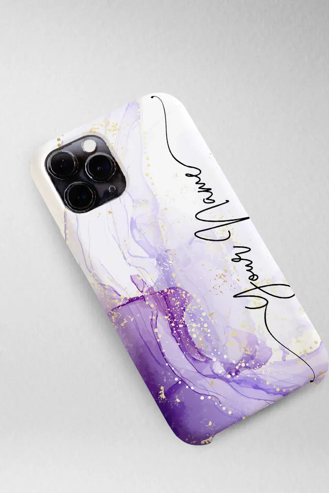 Purple Marble Customized Hard Mobile Case - iPhone, Samsung, OnePlus & Xiaomi