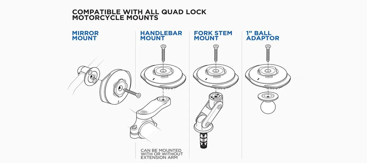 Quad Lock Weatherproof Wireless Charging Head