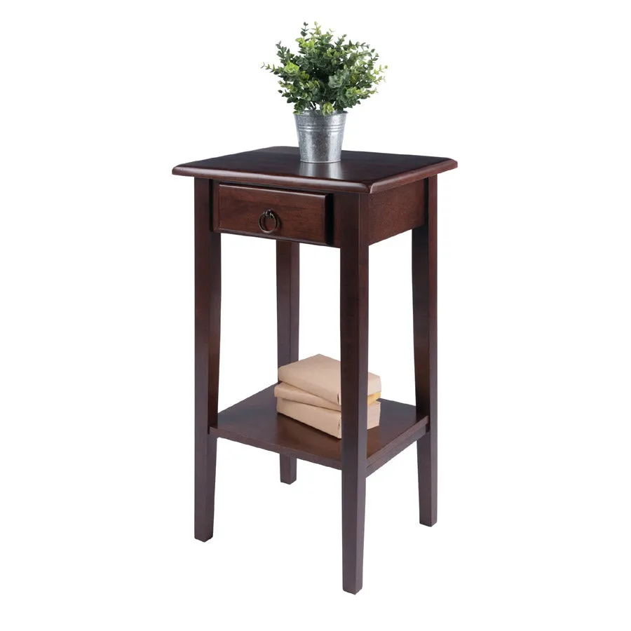 Regalia Accent Table With Drawer - Walnut