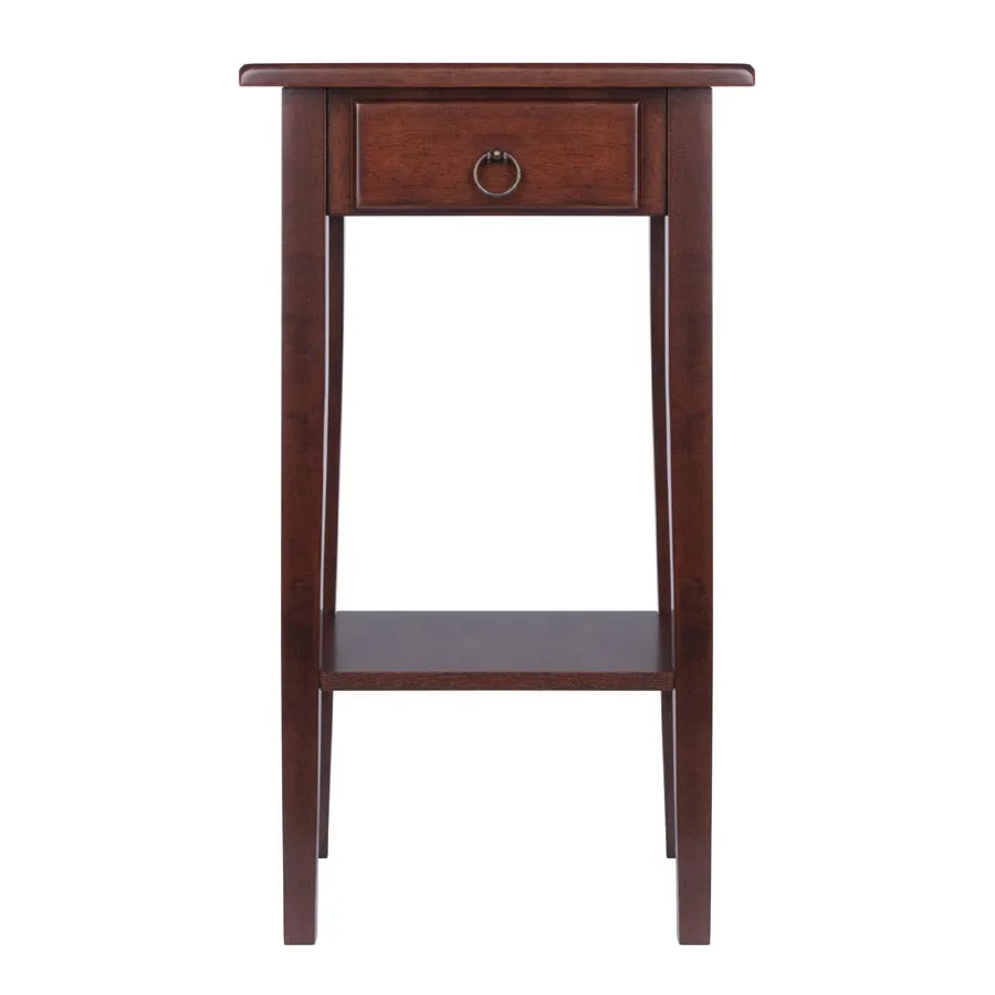 Regalia Accent Table With Drawer - Walnut