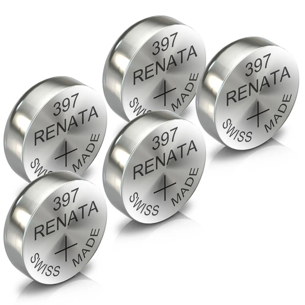 Renata 397 Watch Battery Swiss Made Silver Coin SR726SW 1.55V All Pack