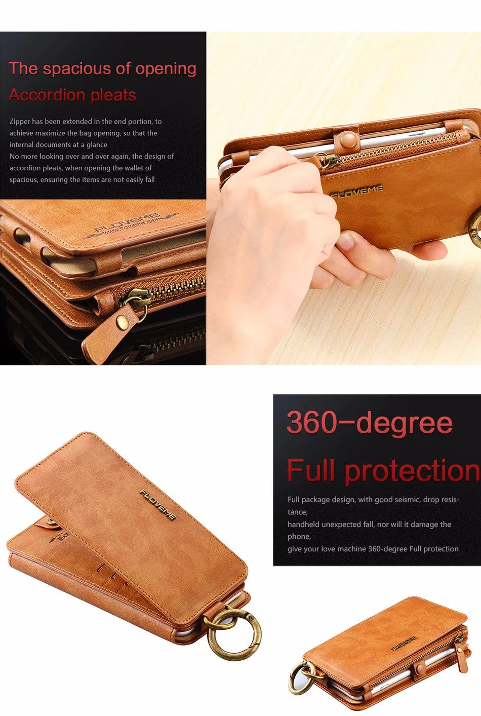 Retro Folded Wallet Case for iPhone 6/ 6S for iPhone 6 Plus/ 6S Plus 2 in 1 Leather Cover Original Brand Flip Stand Metal Buckle