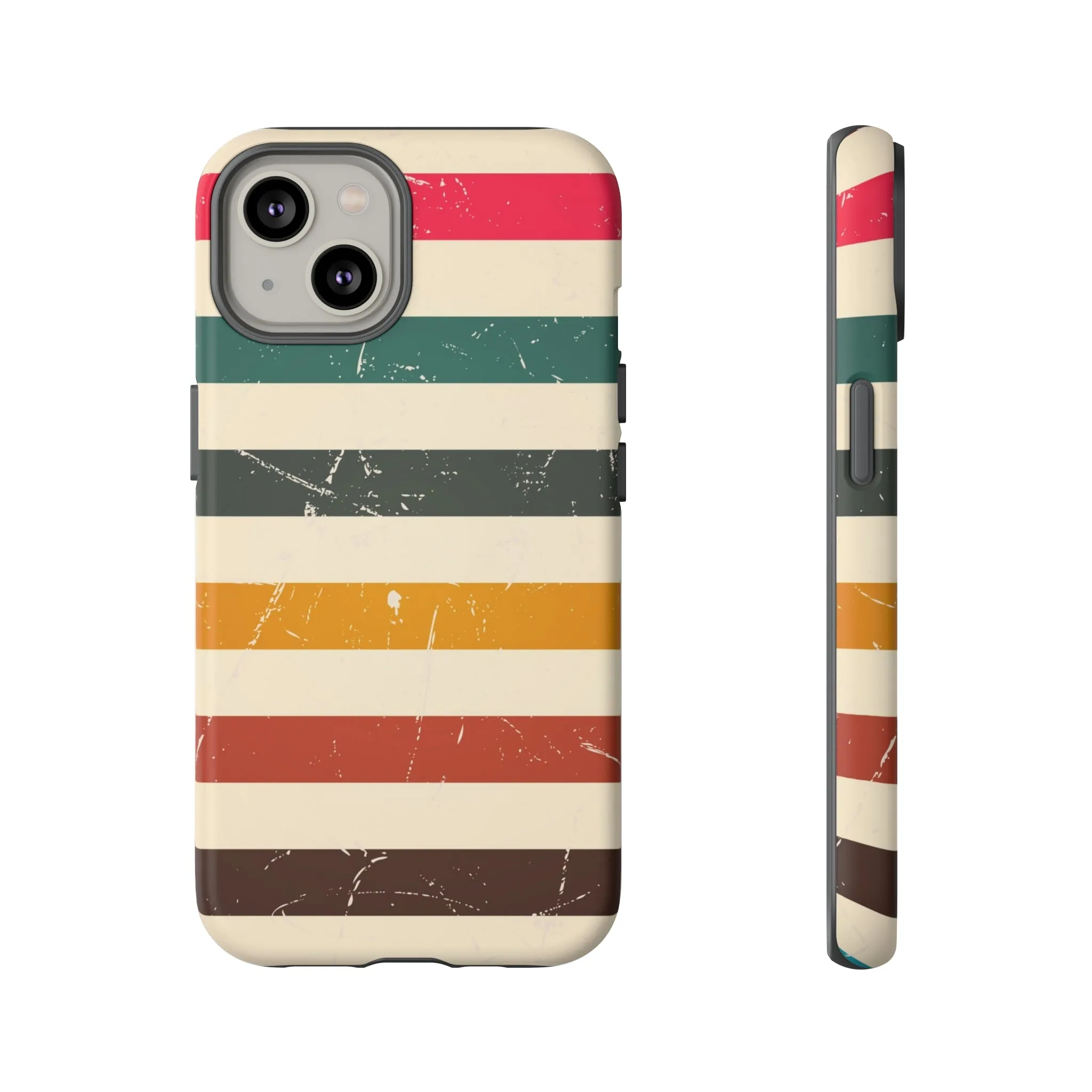 Retro stripes Iphone 14 13 12 Pro Case, Cute Aesthetic Tough Cases 11 8 Plus X XR XS Max Samsung Galaxy Google Pixel Phone Cover