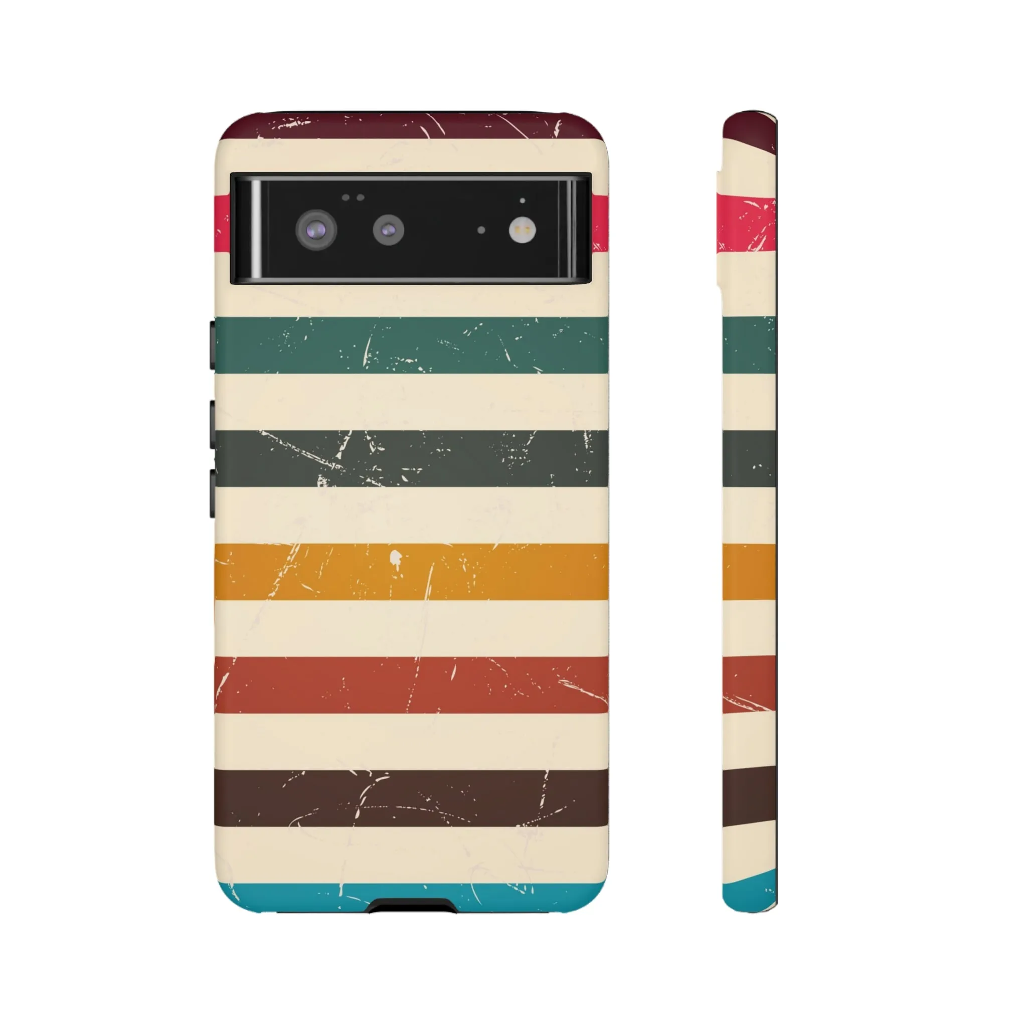 Retro stripes Iphone 14 13 12 Pro Case, Cute Aesthetic Tough Cases 11 8 Plus X XR XS Max Samsung Galaxy Google Pixel Phone Cover