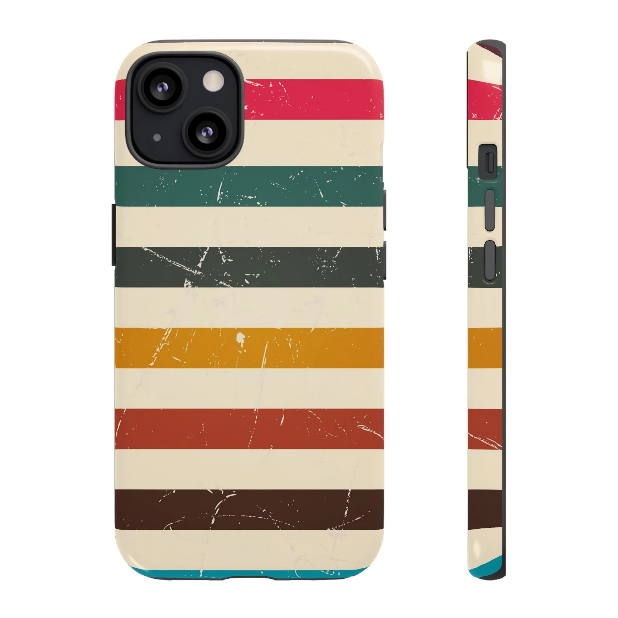 Retro stripes Iphone 14 13 12 Pro Case, Cute Aesthetic Tough Cases 11 8 Plus X XR XS Max Samsung Galaxy Google Pixel Phone Cover