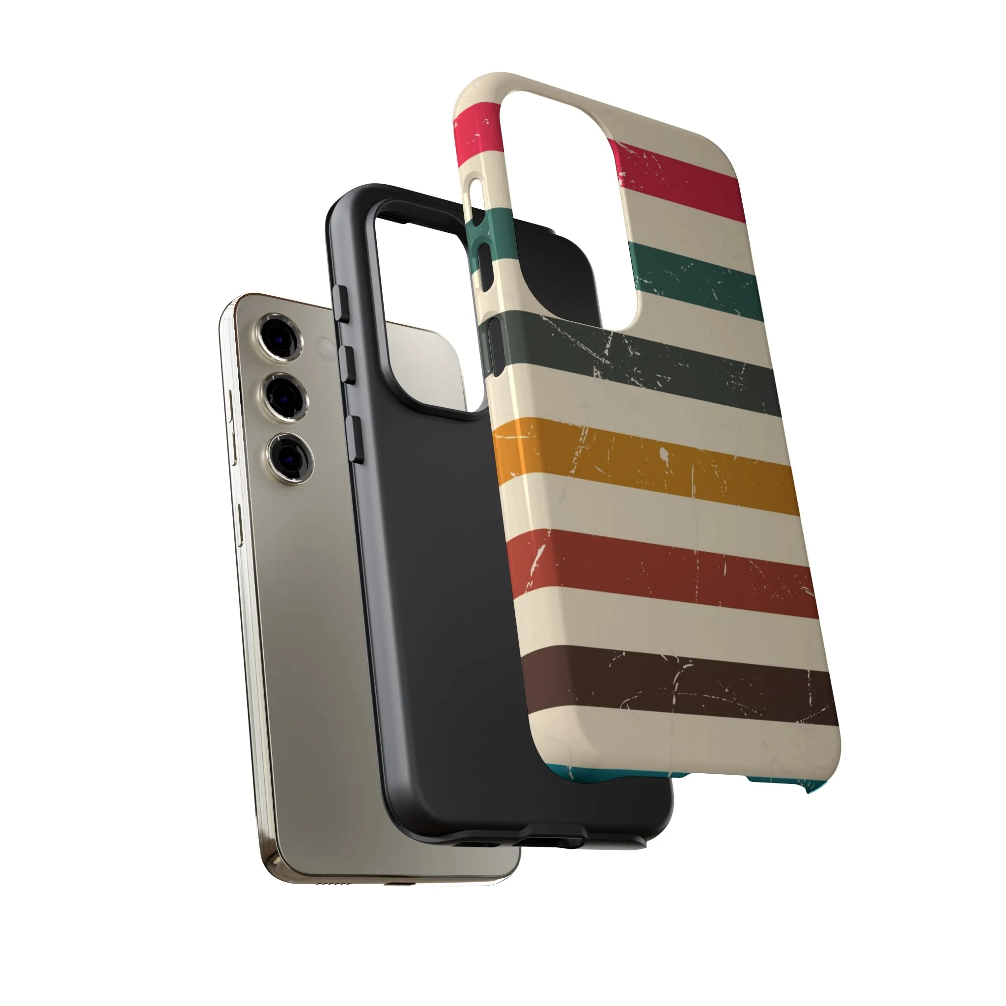 Retro stripes Iphone 14 13 12 Pro Case, Cute Aesthetic Tough Cases 11 8 Plus X XR XS Max Samsung Galaxy Google Pixel Phone Cover