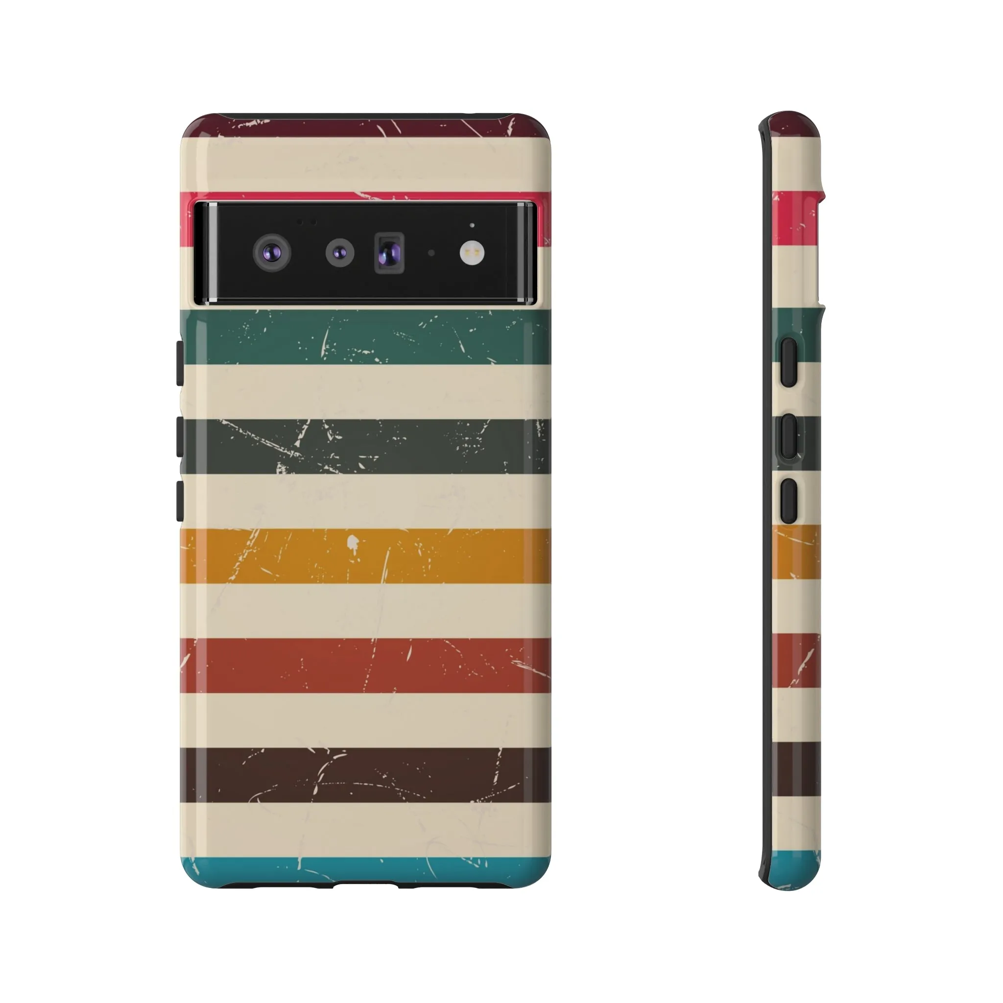 Retro stripes Iphone 14 13 12 Pro Case, Cute Aesthetic Tough Cases 11 8 Plus X XR XS Max Samsung Galaxy Google Pixel Phone Cover