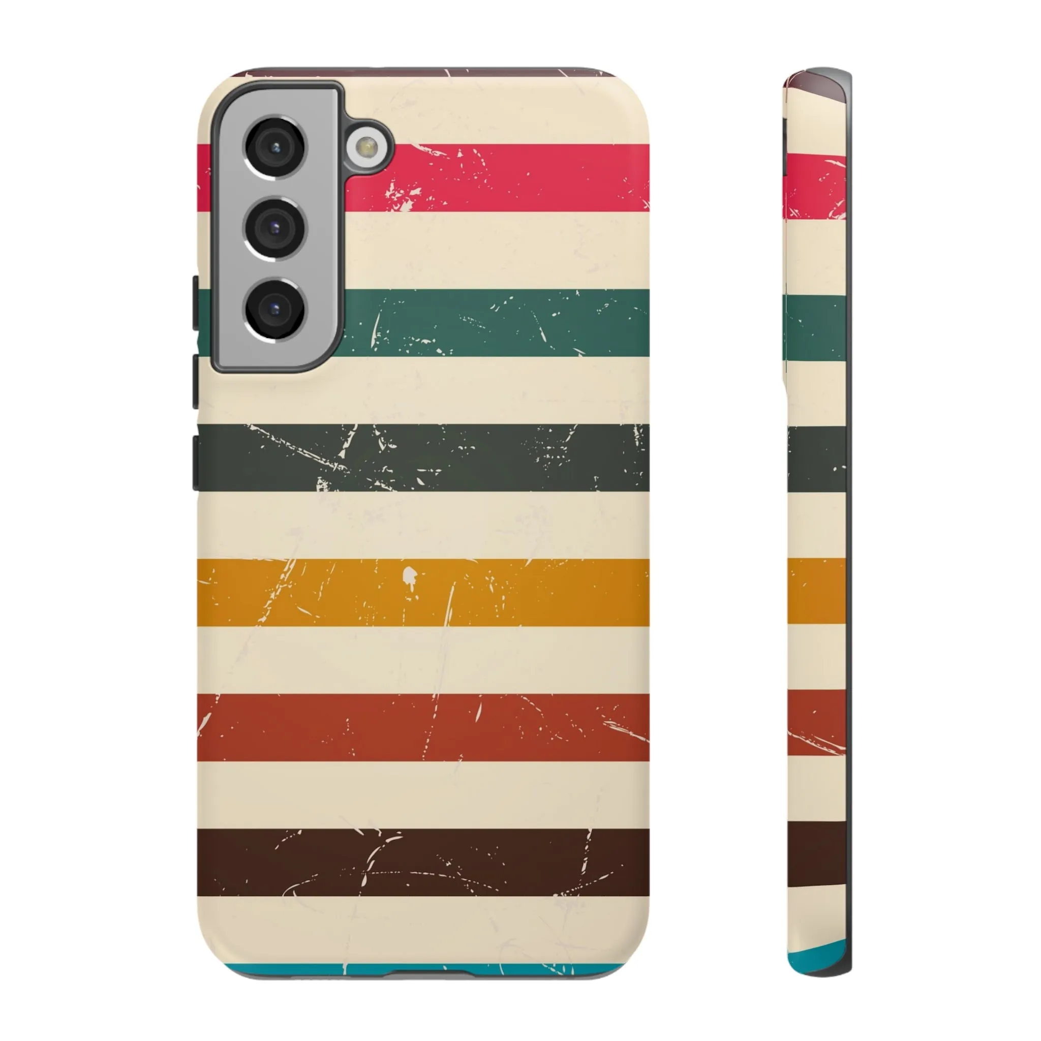 Retro stripes Iphone 14 13 12 Pro Case, Cute Aesthetic Tough Cases 11 8 Plus X XR XS Max Samsung Galaxy Google Pixel Phone Cover