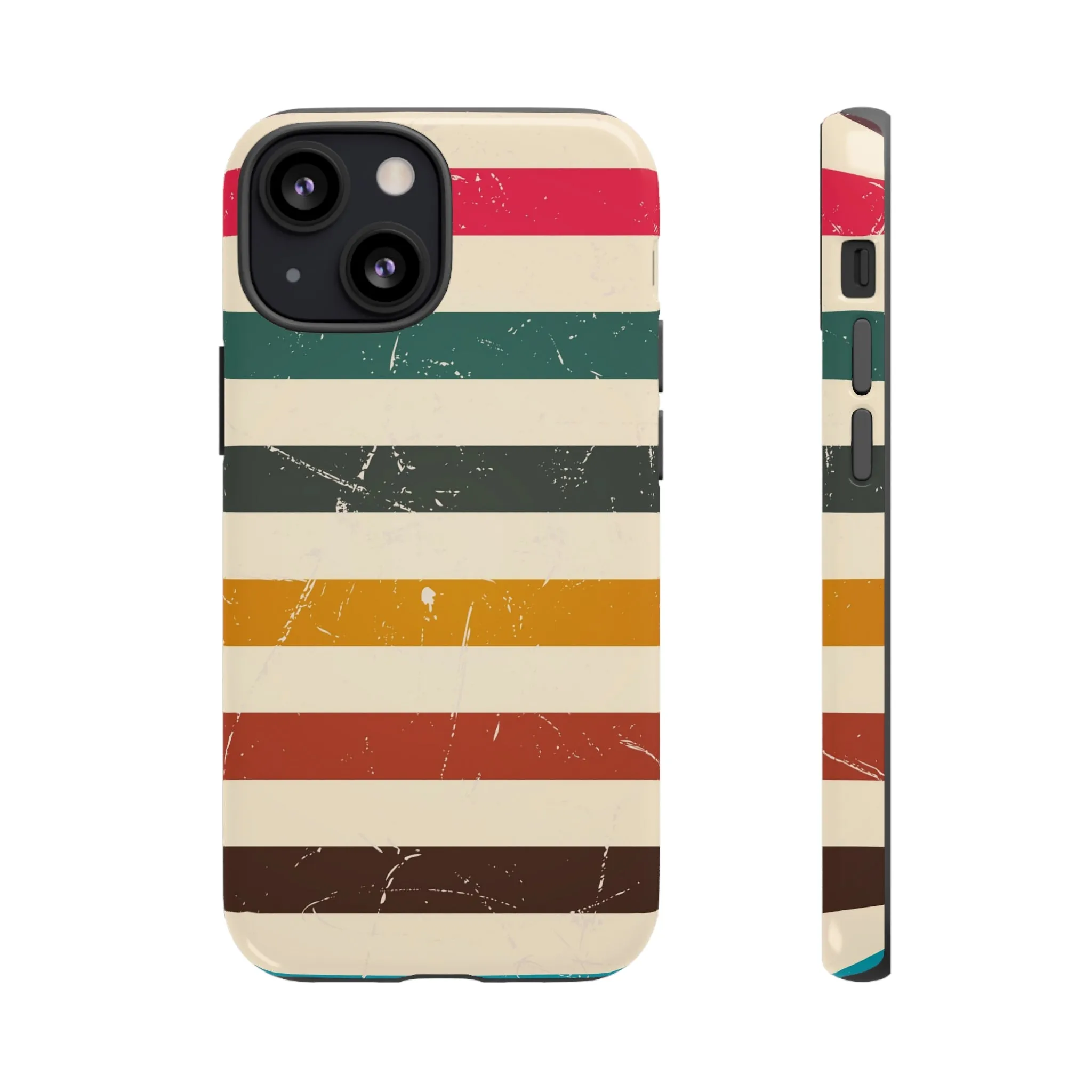 Retro stripes Iphone 14 13 12 Pro Case, Cute Aesthetic Tough Cases 11 8 Plus X XR XS Max Samsung Galaxy Google Pixel Phone Cover