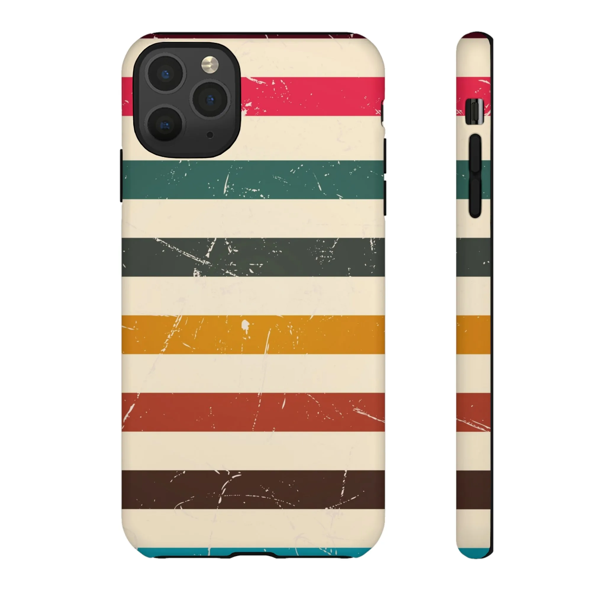 Retro stripes Iphone 14 13 12 Pro Case, Cute Aesthetic Tough Cases 11 8 Plus X XR XS Max Samsung Galaxy Google Pixel Phone Cover