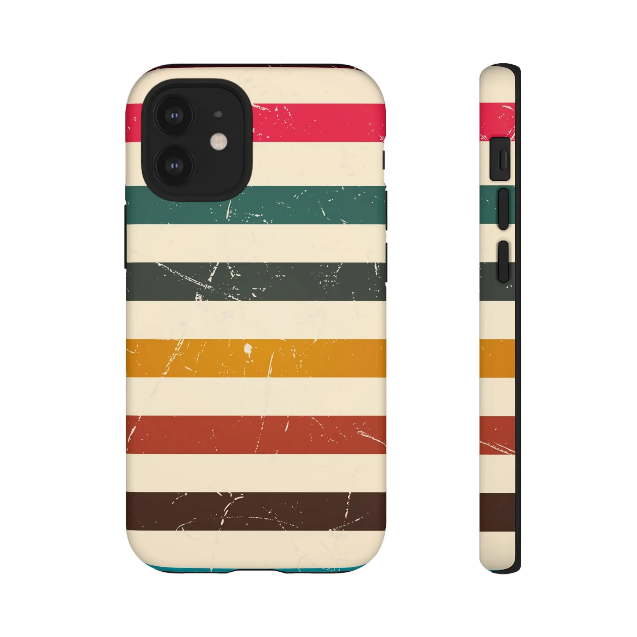 Retro stripes Iphone 14 13 12 Pro Case, Cute Aesthetic Tough Cases 11 8 Plus X XR XS Max Samsung Galaxy Google Pixel Phone Cover