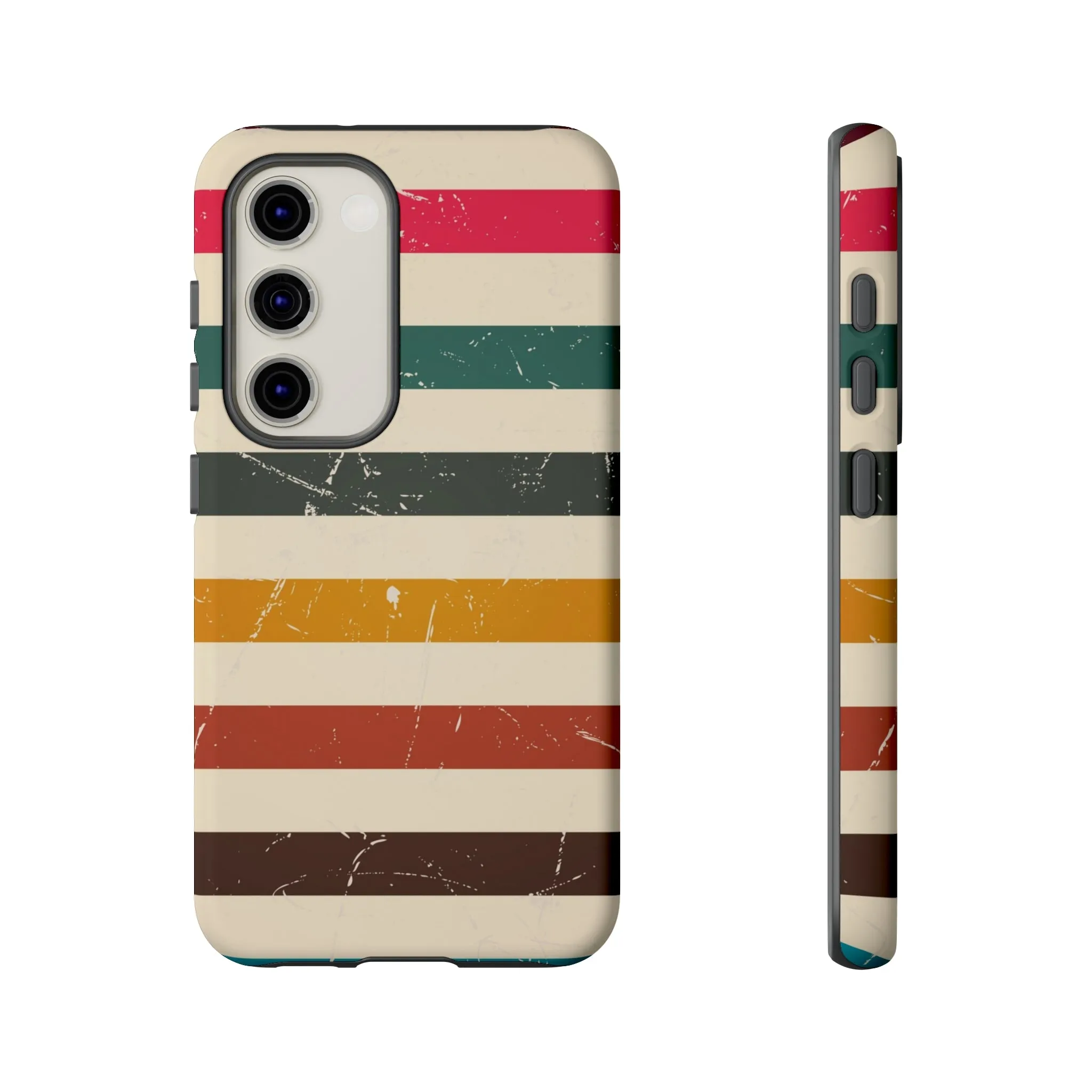 Retro stripes Iphone 14 13 12 Pro Case, Cute Aesthetic Tough Cases 11 8 Plus X XR XS Max Samsung Galaxy Google Pixel Phone Cover