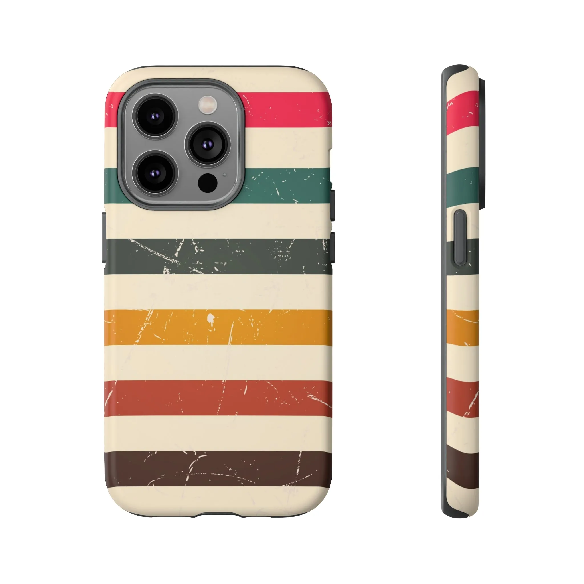 Retro stripes Iphone 14 13 12 Pro Case, Cute Aesthetic Tough Cases 11 8 Plus X XR XS Max Samsung Galaxy Google Pixel Phone Cover