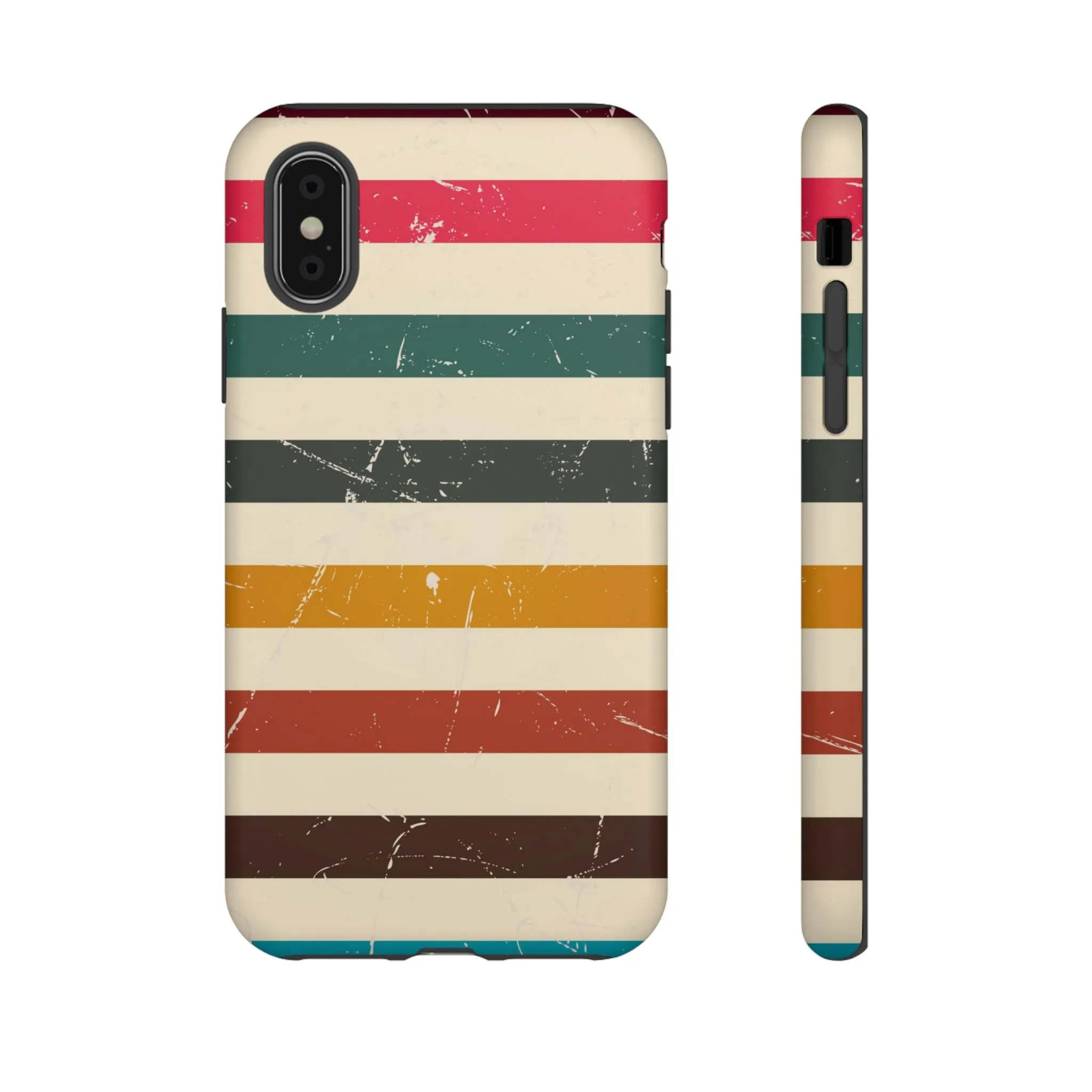 Retro stripes Iphone 14 13 12 Pro Case, Cute Aesthetic Tough Cases 11 8 Plus X XR XS Max Samsung Galaxy Google Pixel Phone Cover